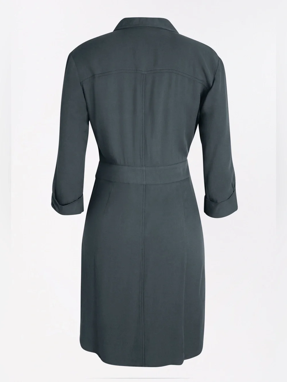 Maurices Charcoal Gray Button-Front Shirt Dress - Picture 2 of 8